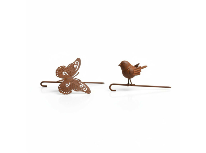Ensemble 2 supports boules de graisses oiseau papillon 16x9x27cm