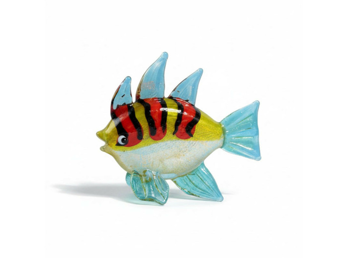 Figurine Miniature Poisson Tropical Zébré Verre 7x3x4cm