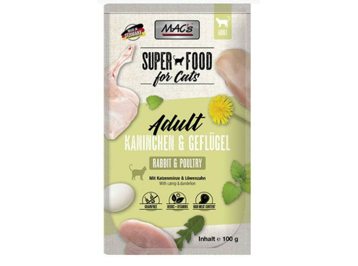 MAC'S Lapin & volaille pour chat - 100g