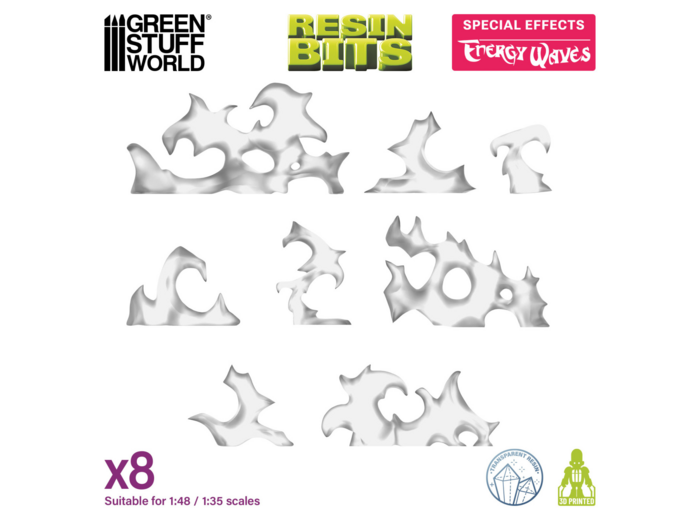 Resin Bits - Energy Waves 8 pcs