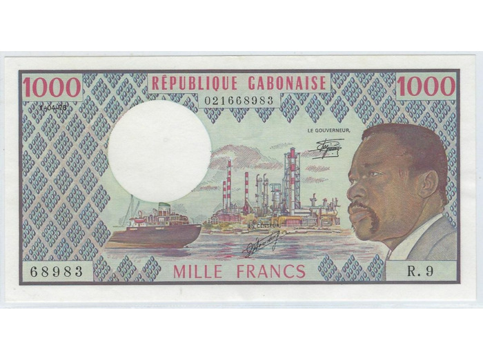 REPUBLIQUE GABONAISE GABON 1000 FRANCS 1-04-1978 SERIE R.9 SUP/SPL