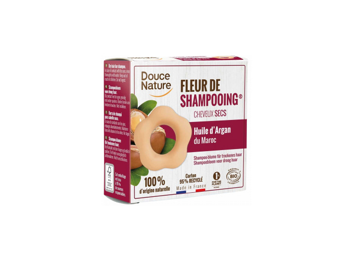 Fleur de Shampooing solide cheveux secs Argan Argile rouge 85g