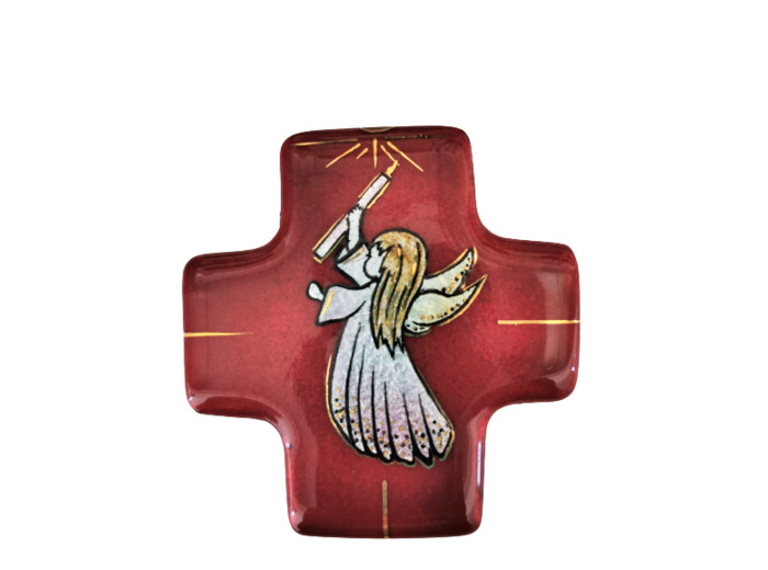 Angelot F rouge 7,7X8cm - EMAUX DU LIBAN