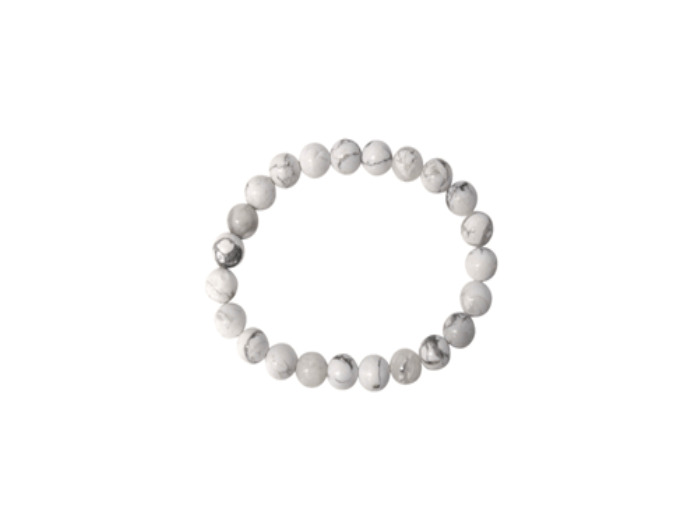 Bracelet en howlite blanche 8 mm
