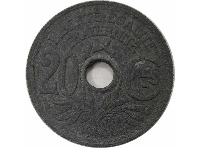 FRANCE 20 CENTIMES LINDAUER 1946 TTB N2