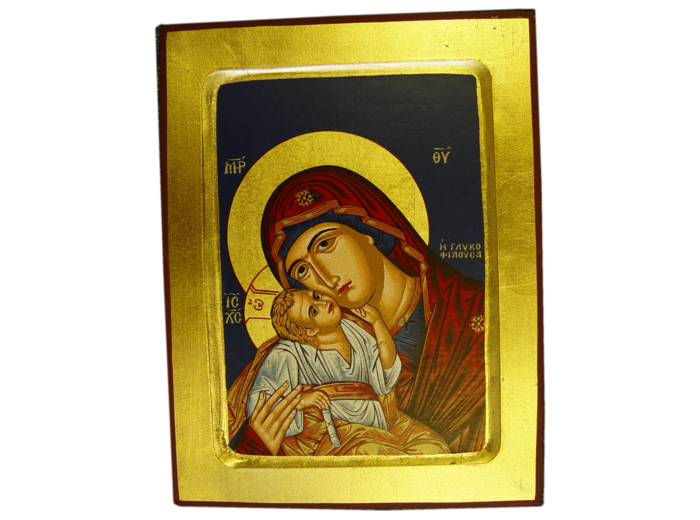 Icône dorée incurvée 18*23cm - VIERGE TENDRESSE