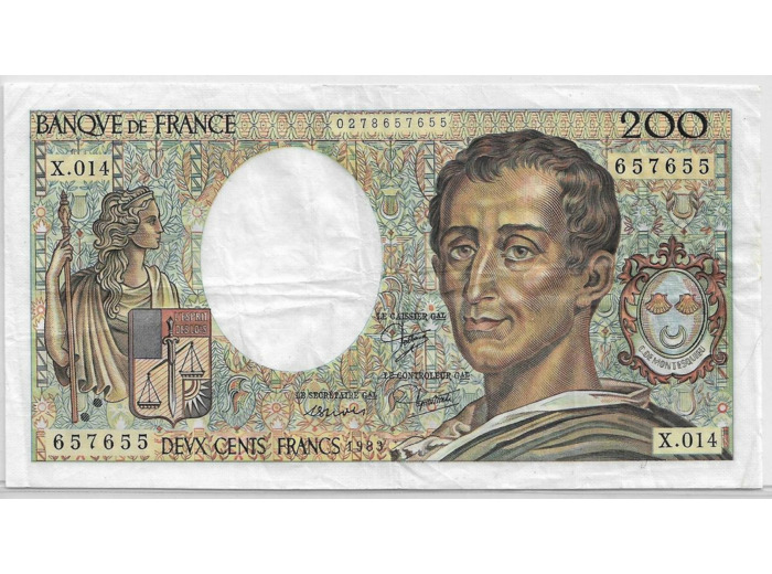 FRANCE 200 Francs MONTESQUIEU 1983 X.014 TTB