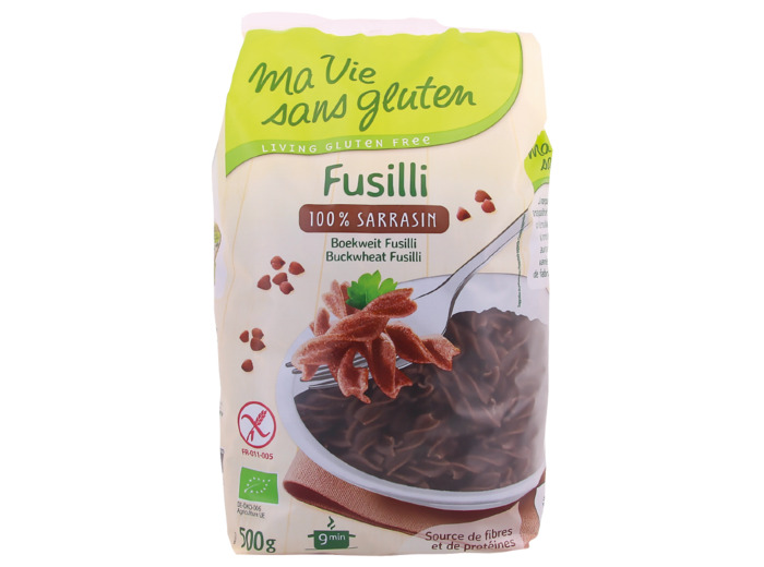 Fusilli SANS GLUTEN au sarrasin-500g-Ma vie sans gluten