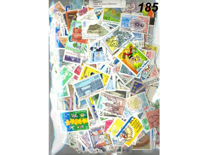 1000 TIMBRES FRANCE DIFFERENTS OBLITERES *185