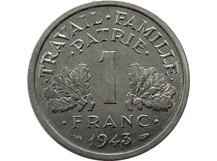 FRANCE 1 FRANC BAZOR 1943 (légère) SPL (G471) n1