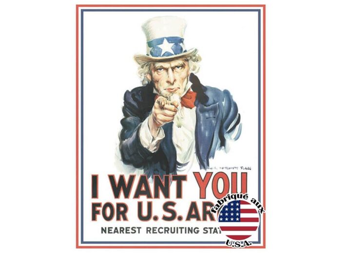 Plaque métal - I Want You For US Army - 31.5x40 cm - Décoration US