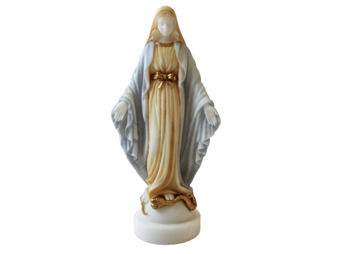 Vierge Miraculeuse - Statue en albâtre 17cm - Couleur
