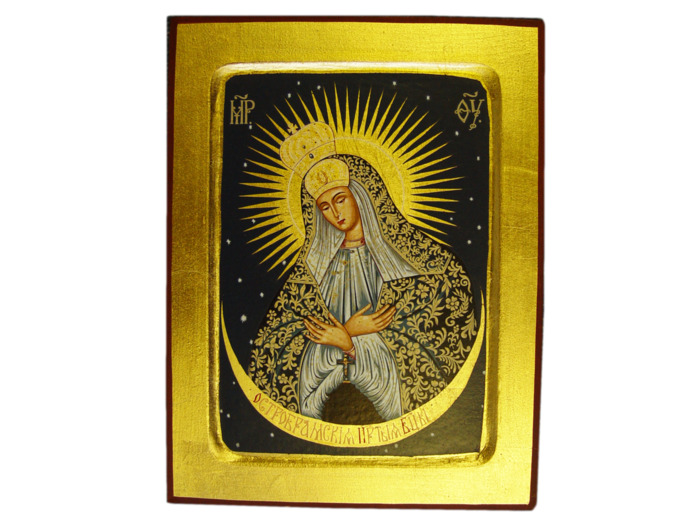 Icône dorée incurvée 14*18cm - VIERGE LUNE