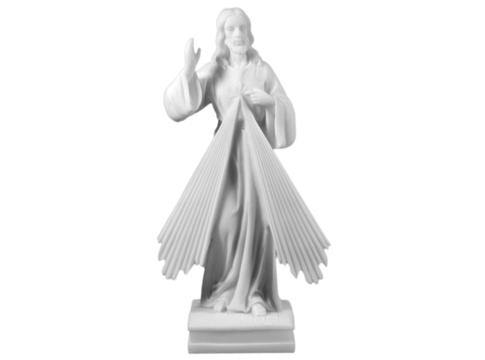 Christ Miséricordieux- Statue en albâtre 20cm -Blanc
