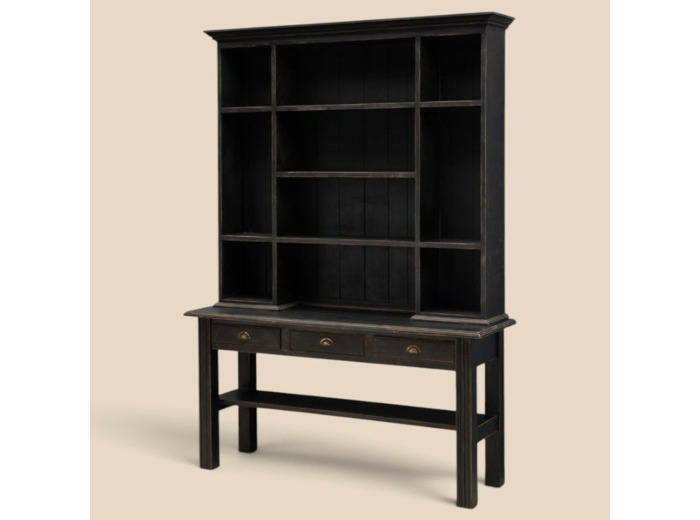 Vaisselier 3 tiroirs Botti Bois de Manguier Noir 221x158x47cm