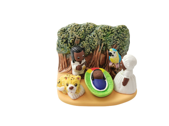 CRECHE en céramique BLOC 8x7cm- BRESIL