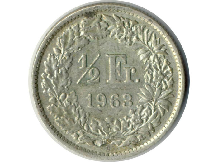 SUISSE 1/2 FRANC 1963 B TTB+ N2