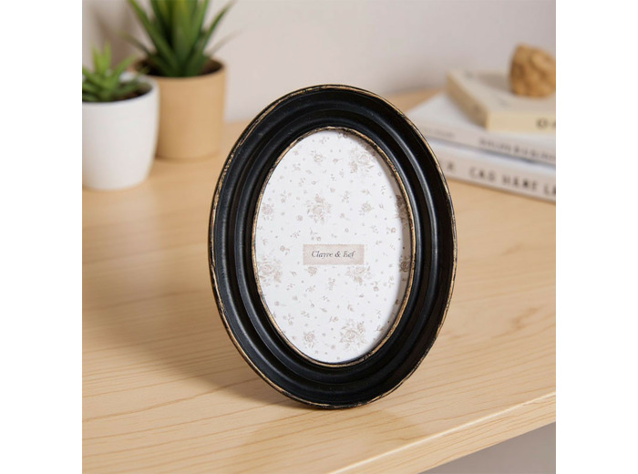 Cadre photo vitnage ovale résine 20x15x2cm