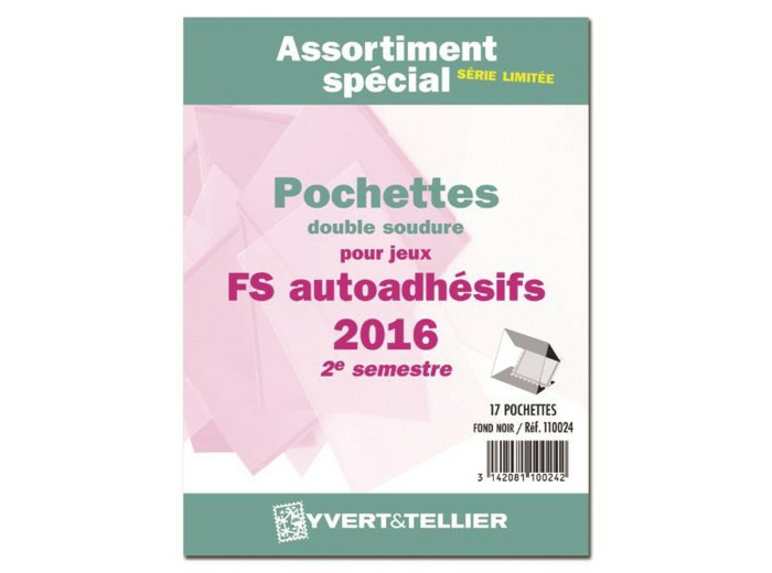 ASSORTIMENT POCHETTE DOUBLE SOUDURE 2016 Autoadhésifs 2ème semestre (Yvert)