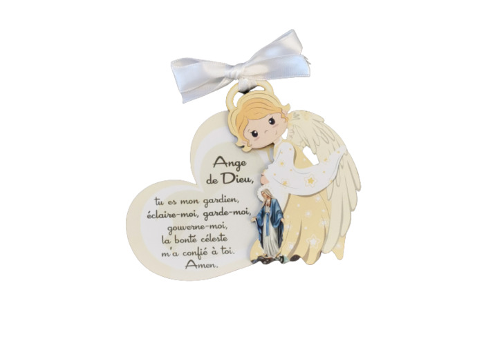 Plaque enfant en Bois 13x10cm - Vierge Miraculeuse