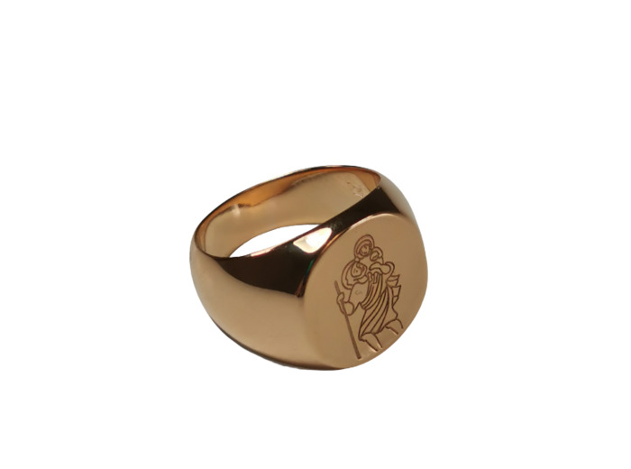 Chevalière en Plaqué Or Taille 56 - SAINT CHRISTOPHE