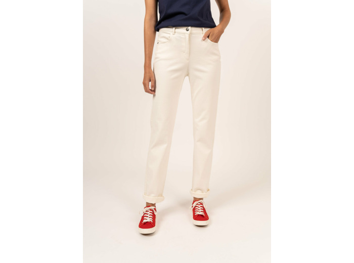 Pantalon droit Patricia été Taille élastiquée en coton stretch
