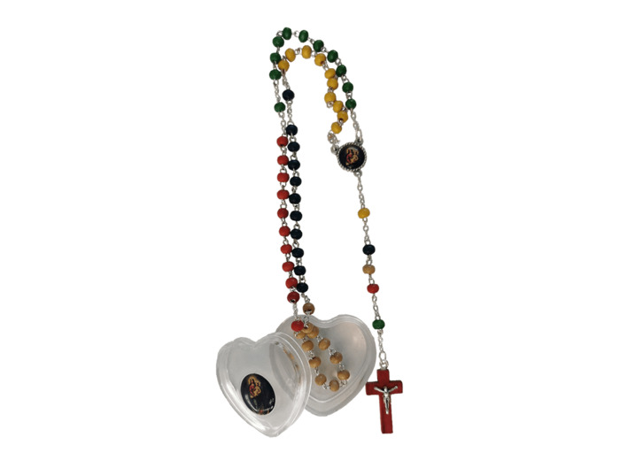 Chapelet Perles en Bois sur Chaine Argentée MISSIONNAIRE ND GRACES