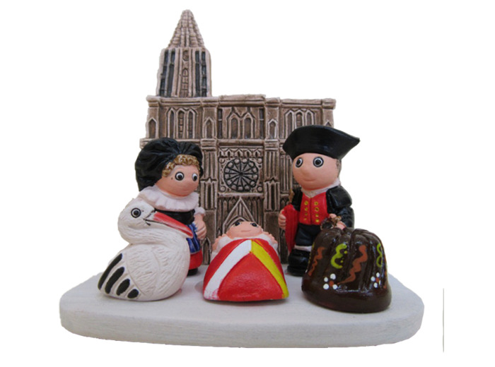 CRECHE en céramique BLOC 8x7cm- STRASBOURG