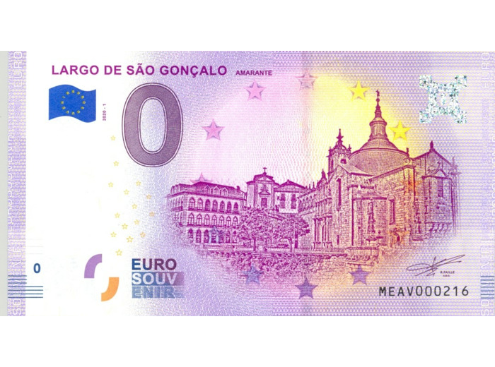 PORTUGAL 2020-1 LARGO DE SAO CONCALO BILLET SOUVENIR 0 EURO TOURISTIQUE NEUF