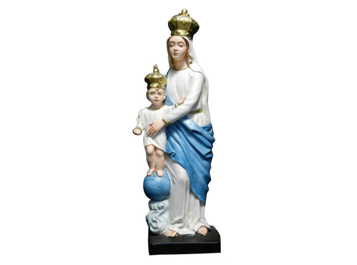 Notre-Dame des Victoires 40cm résine polychrome PEINTE MAIN