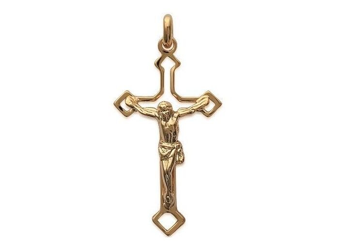 Pendentif Croix avec christ en plaqué or