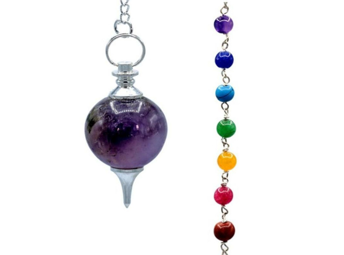 Pendule Améthyste et 7 Chakras