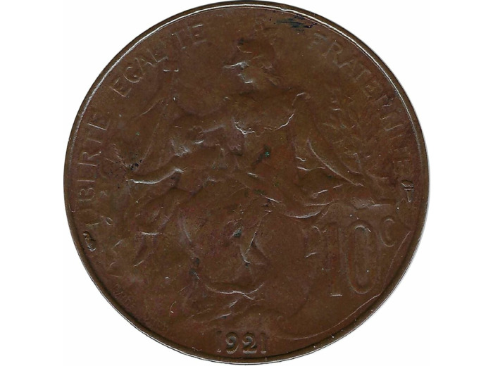 FRANCE 10 CENTIMES DUPUIS 1921 TTB N2