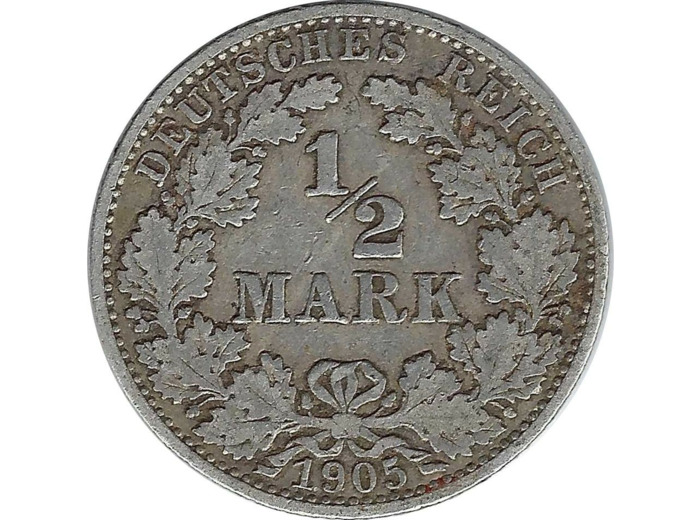 ALLEMAGNE 1/2 MARK 1905 A TB+ N1