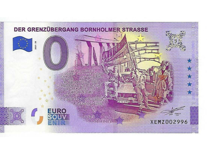 ALLEMAGNE 2021-30 DER GRENZUBERGAND BORNHOLMER STRASSE BILLET 0 EURO