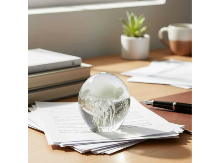 Presse papier Calypso verre transparent small 11x11x13cm