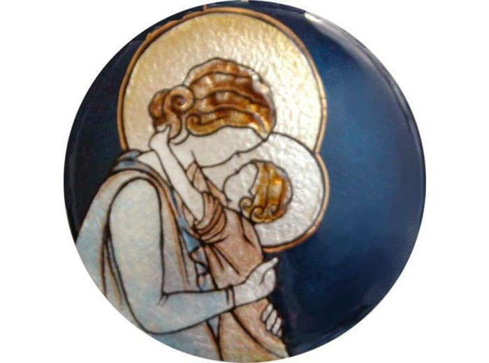 Vierge de Botticelli D15,7cm - EMAUX DU LIBAN
