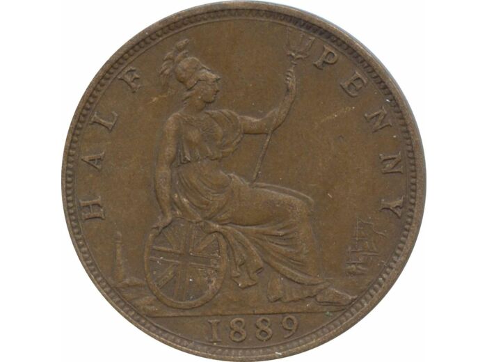 GRANDE BRETAGNE 1/2 PENNY VICTORIA 1889 TTB