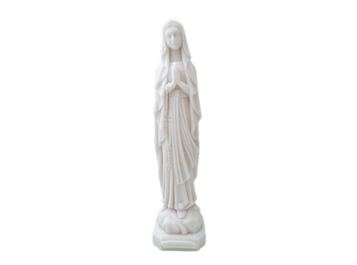 ND de Lourdes- Statue en albâtre 20cm -Blanche
