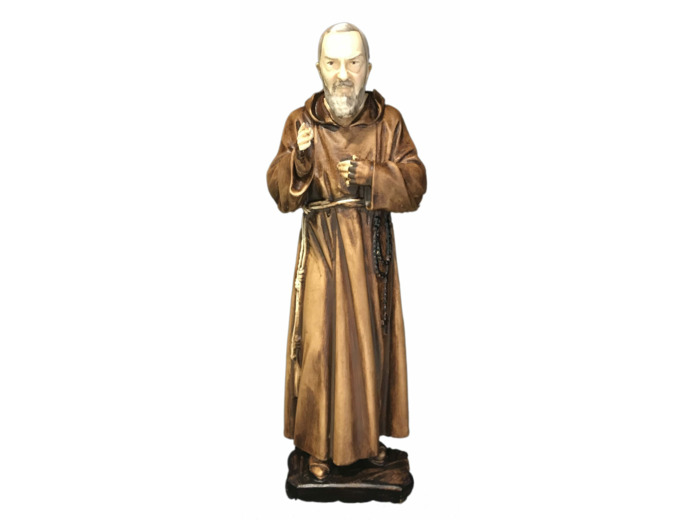Padre Pio 30 cm Résine polychrome peinte main