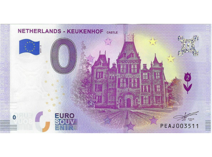 PAYS-BAS 2019-2 KEUKENHOF CASTLE BILLET SOUVENIR 0 EURO TOURISTIQUE NEUF