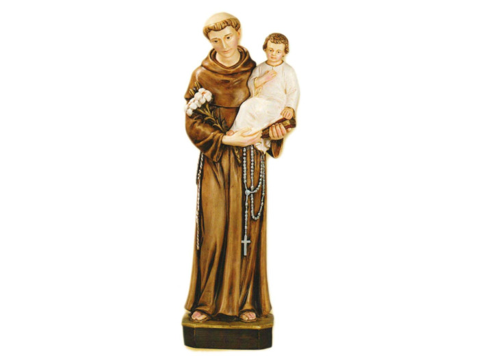 St Antoine 60cm polychrome- résine peinte main