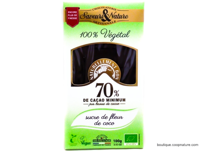 Chocolat Noir 70% Sucre de Coco Bio 80g