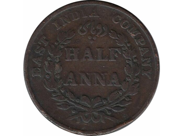 INDE BRITANNIQUE HALF ANNA 1835 TB