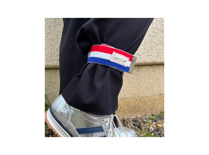 Serre pantalon bleu-blanc-rouge