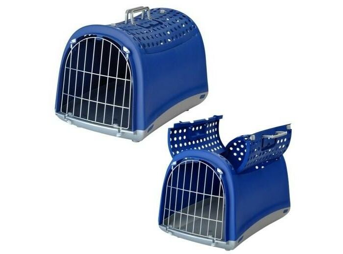 Cage de transport "Linus Cabrio" Bleu - 50 x 32 x 34.5cm