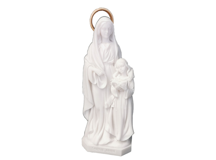 Sainte Anne - Statue en albâtre 20cm -Blanche