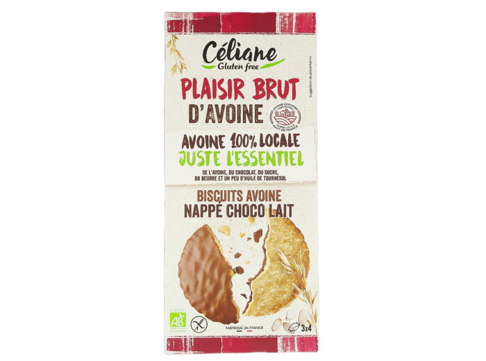 Biscuits Avoine Nappé Chocolat au Lait Bio 125g