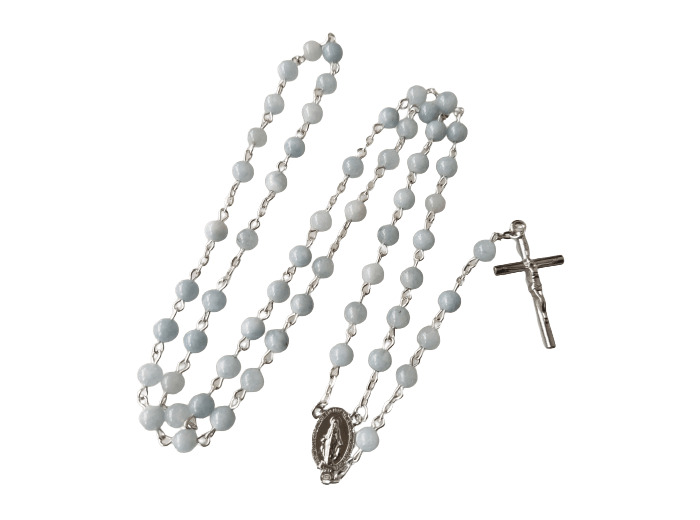 Chapelet Labradorite chaine ARGENTÉE