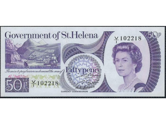 ST HELENE 50 PENCE non daté (1979) SERIE V1 NEUF (W5a)
